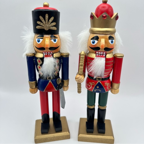 Other - Festive 10” Nutcracker Set - Red and Blue